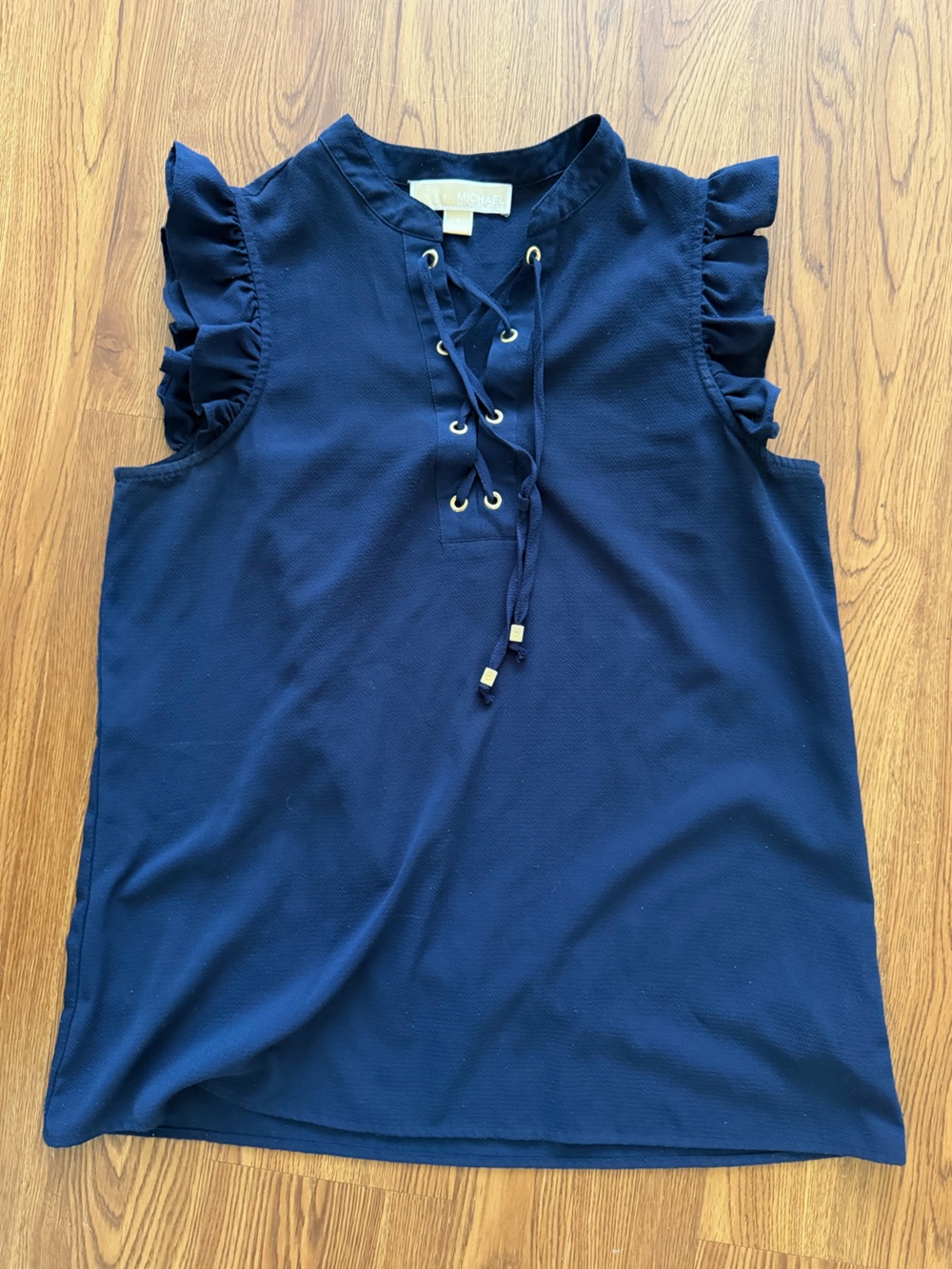 Michael Kors Navy Lace-Up Detail Dress